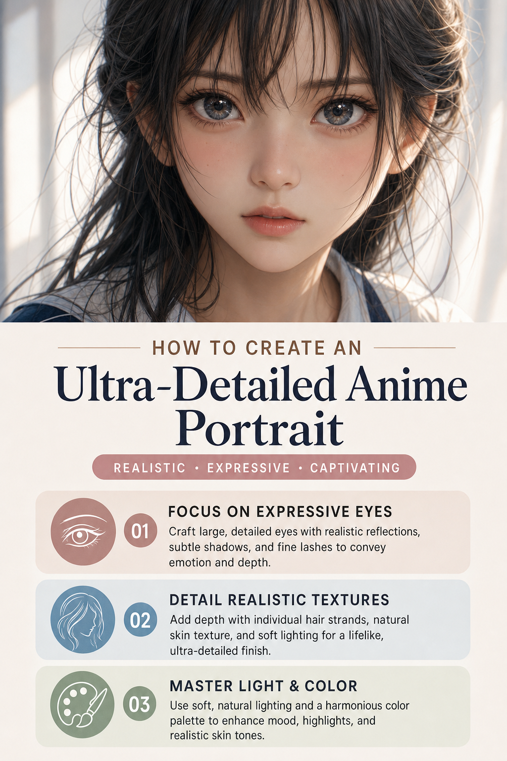 ultra-detailed anime-style portrait young girl large AI image prompt example