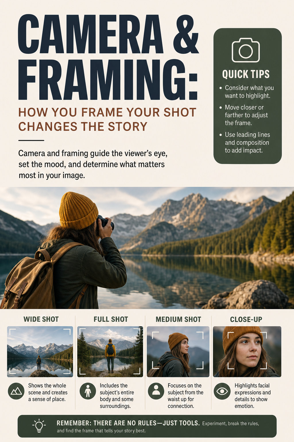 camera framing AI image prompt example