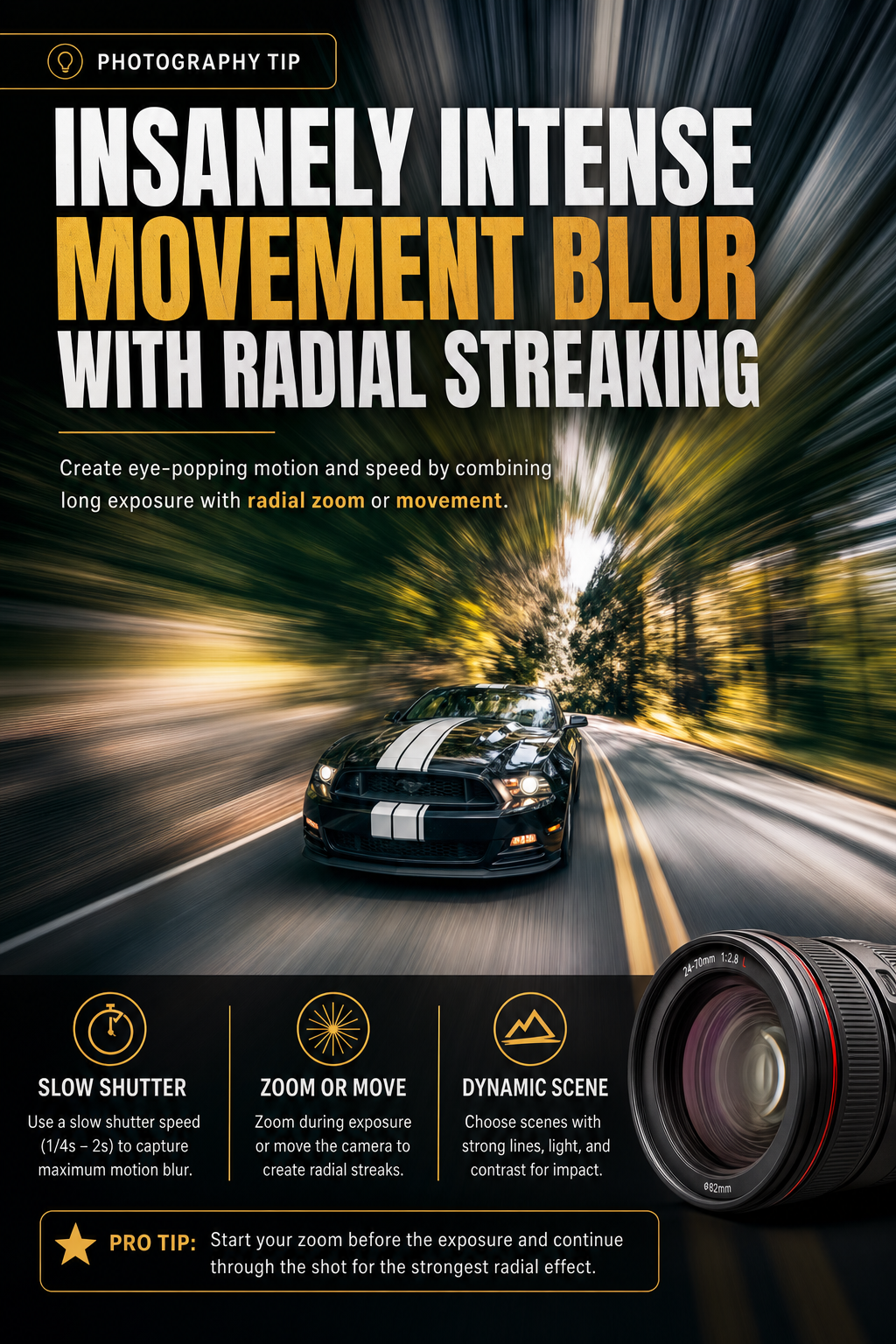 insanely intense movement blur radial streaking AI image prompt example