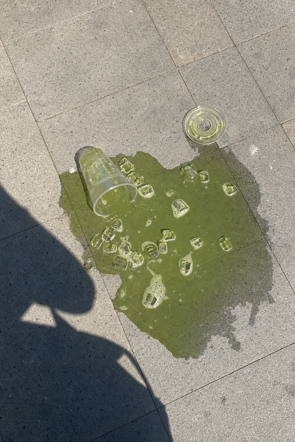 realistic vertical smartphone photo spilled green AI image prompt example
